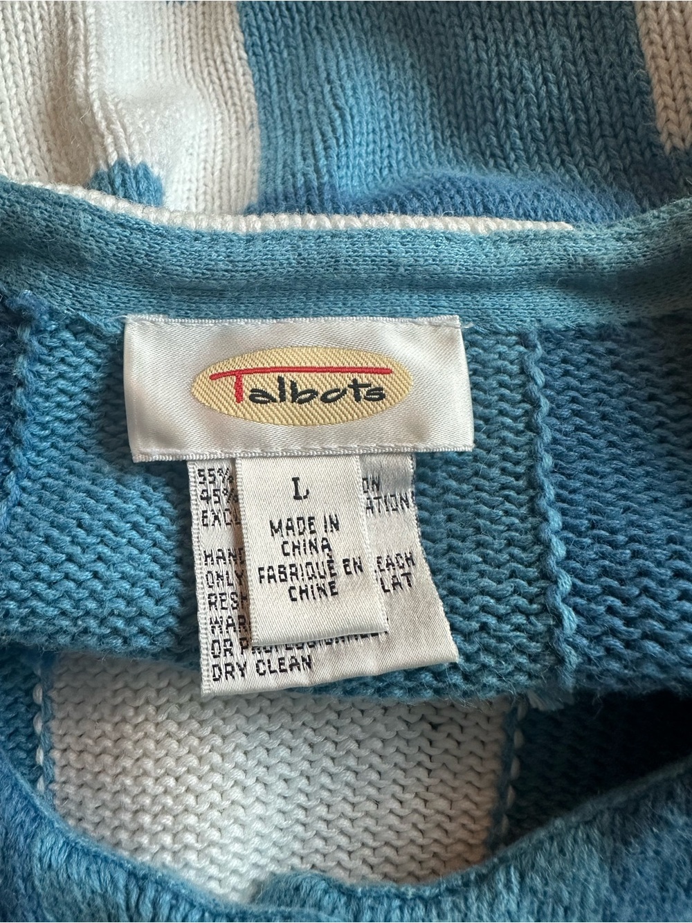 Vintage Talbots gingham palm tree beaded coastal grandma preppy cardigan size L - Picture 3 of 5